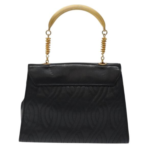 FENDI Pasta Hand Bag Leather Black - Picture 3 of 12